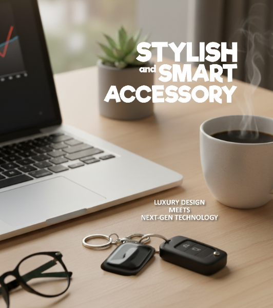 A person holding the TagAlong keytag.